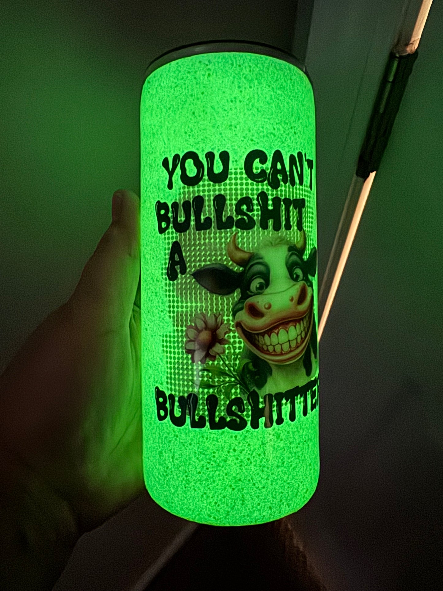 14 oz Glow in the Dark Glitter stainless steel tumbler