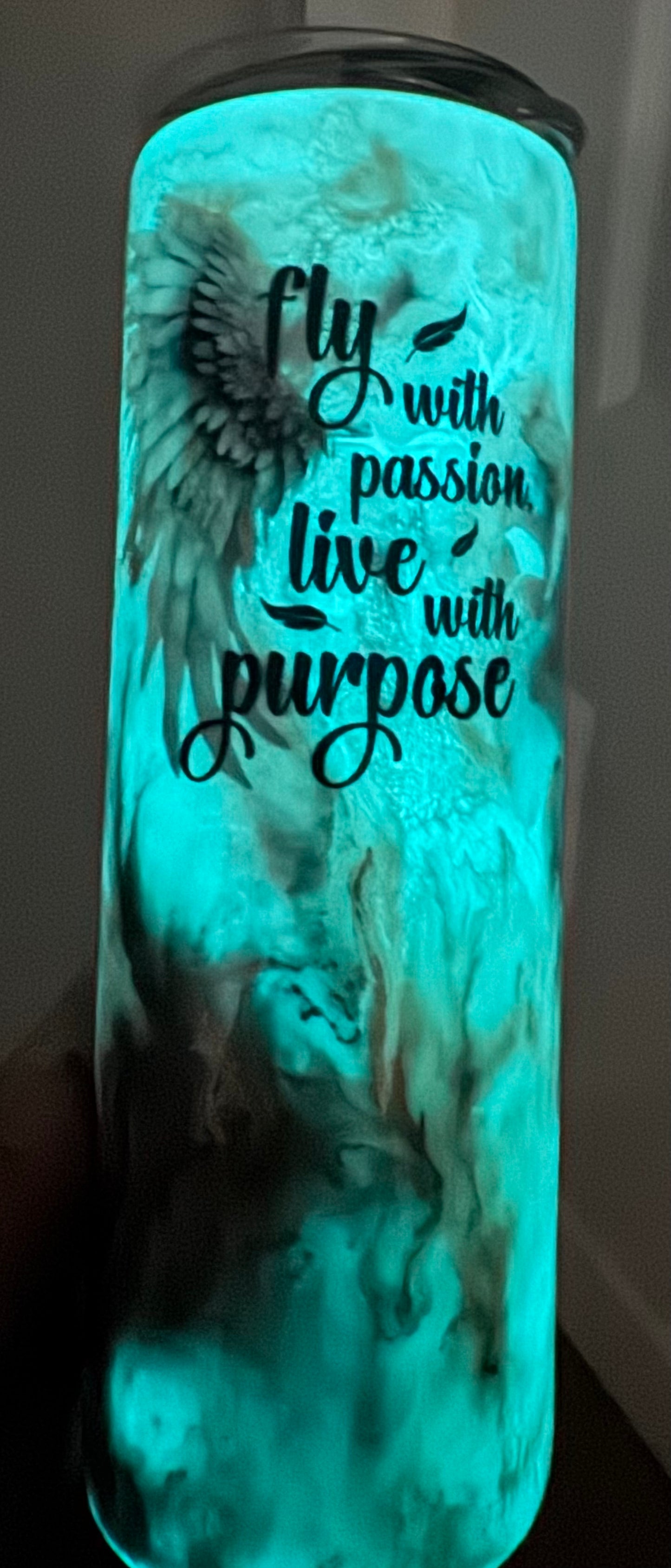 20 oz Glow in the Dark Skinny stainless steel tumbler