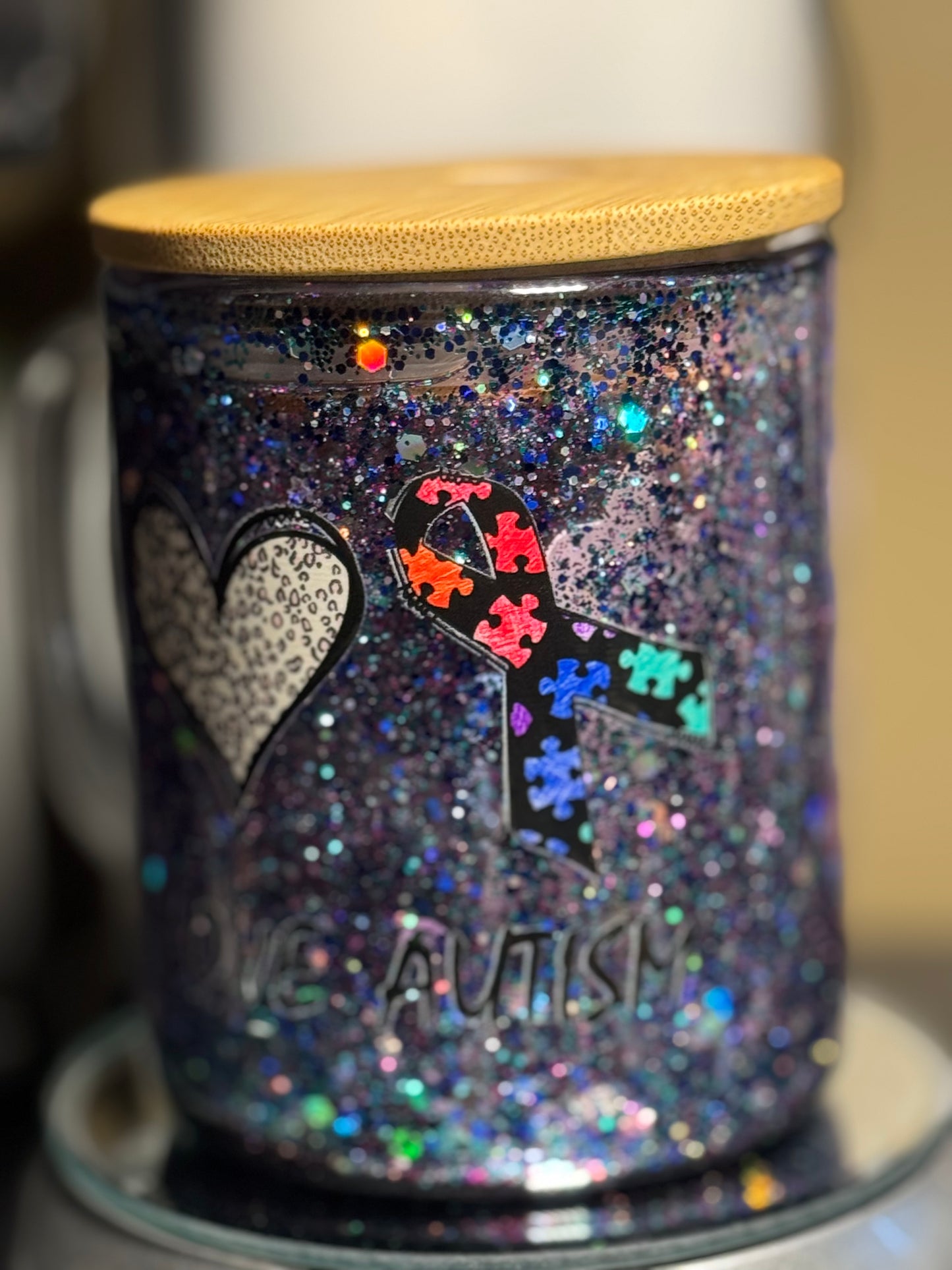 9oz Snow Globe Glass Mug