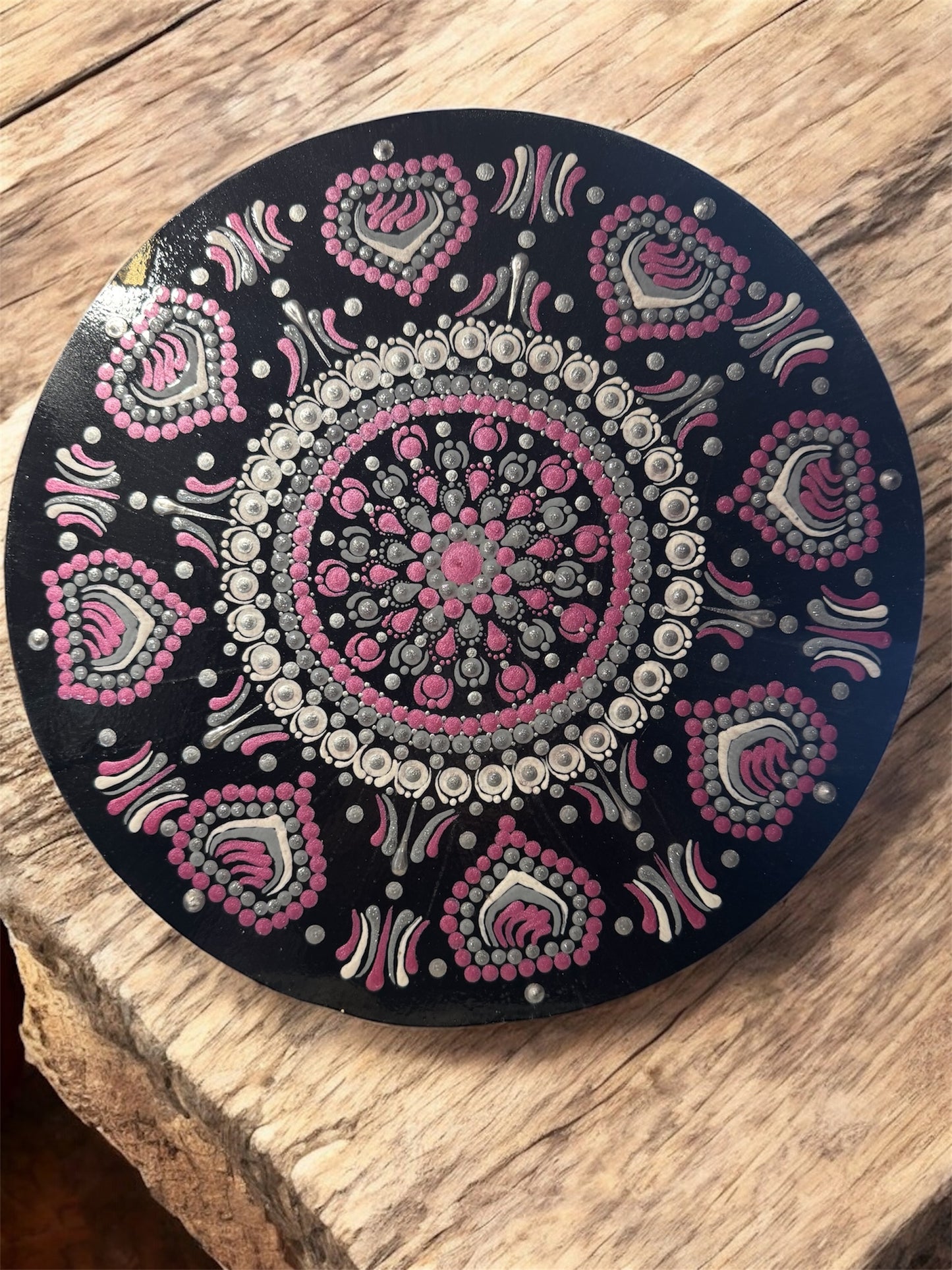 12 inches wood hand painted wall plaque