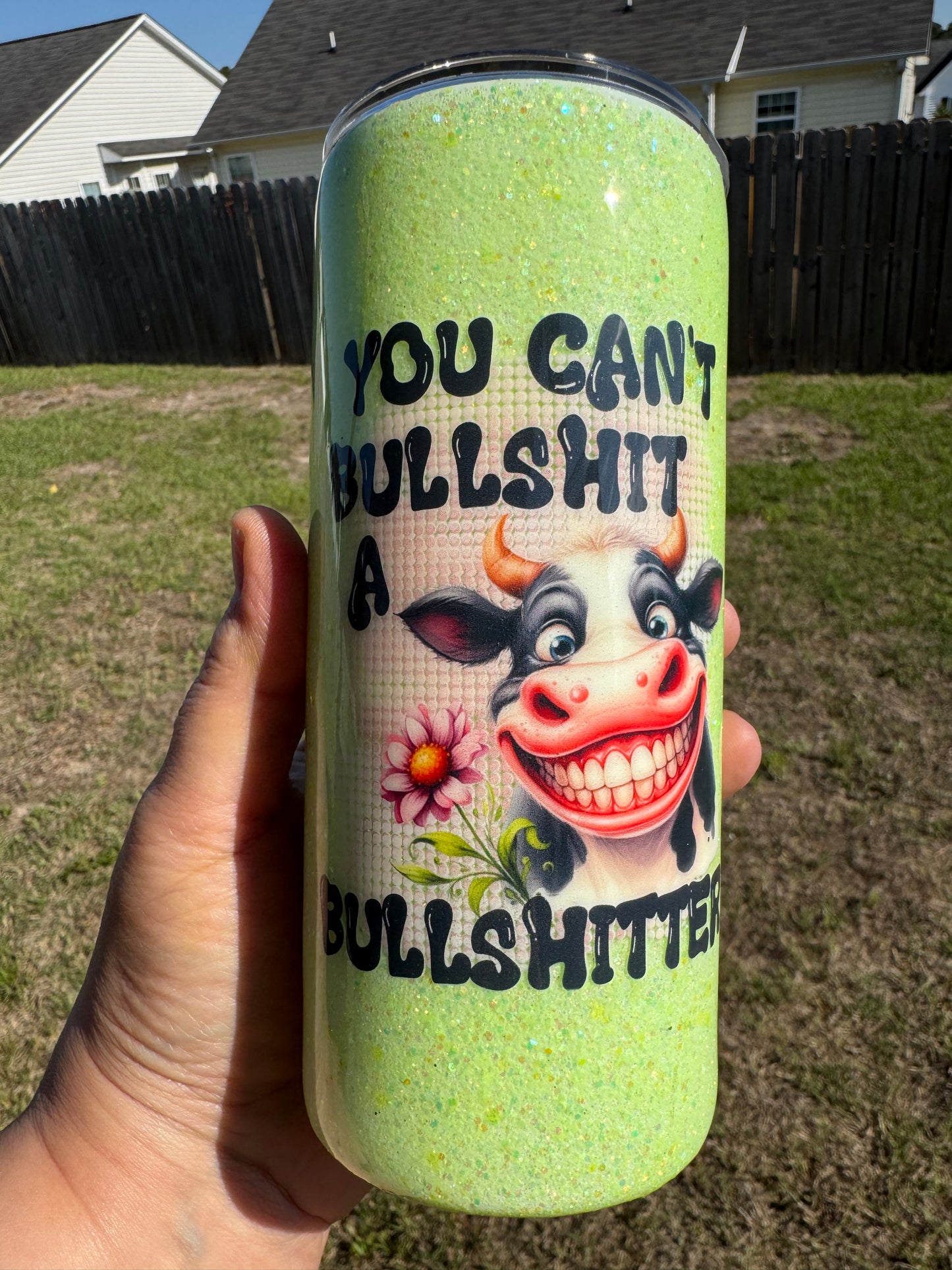 14 oz Glow in the Dark Glitter stainless steel tumbler