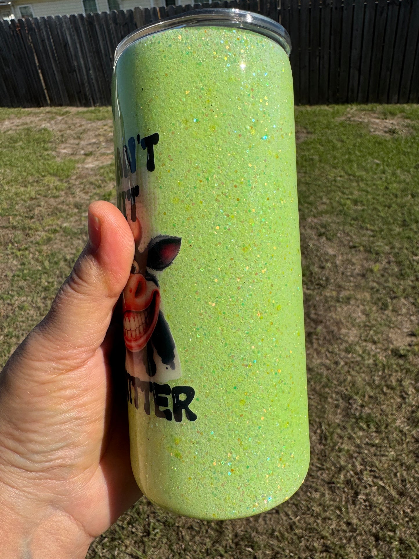 14 oz Glow in the Dark Glitter stainless steel tumbler
