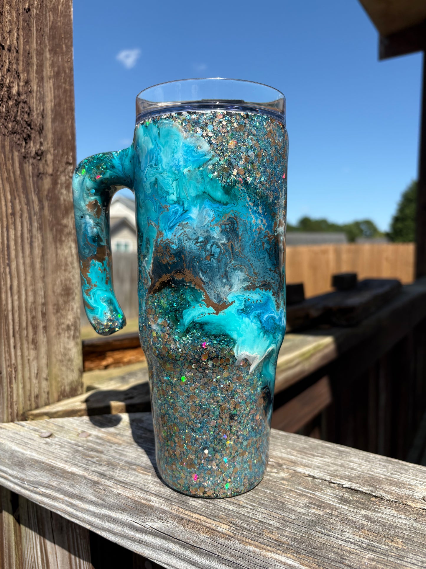 30 oz stainless steel tumbler with handle