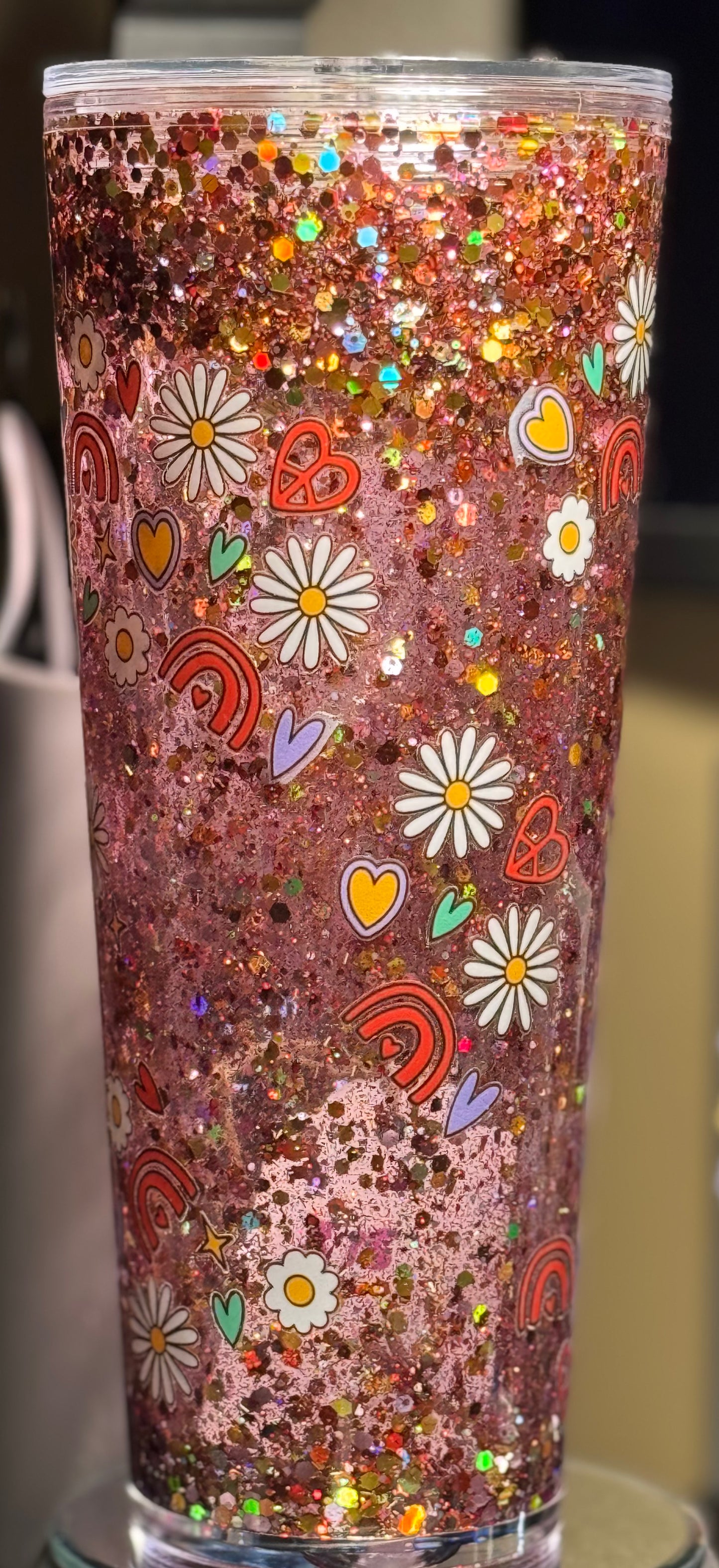 24 oz Acrylic Snow Globe Tumbler