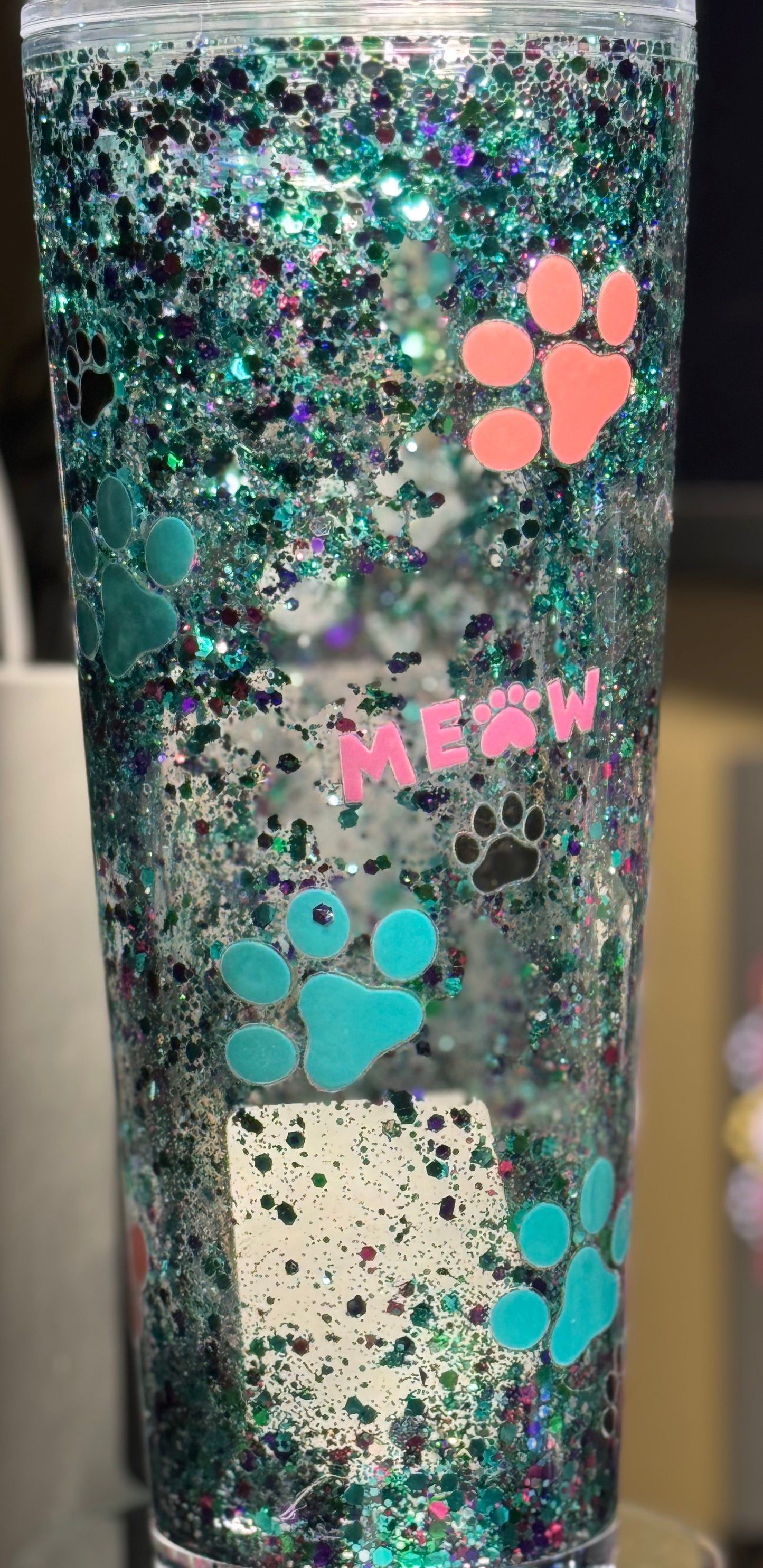 24 oz Acrylic Snow Globe Tumbler