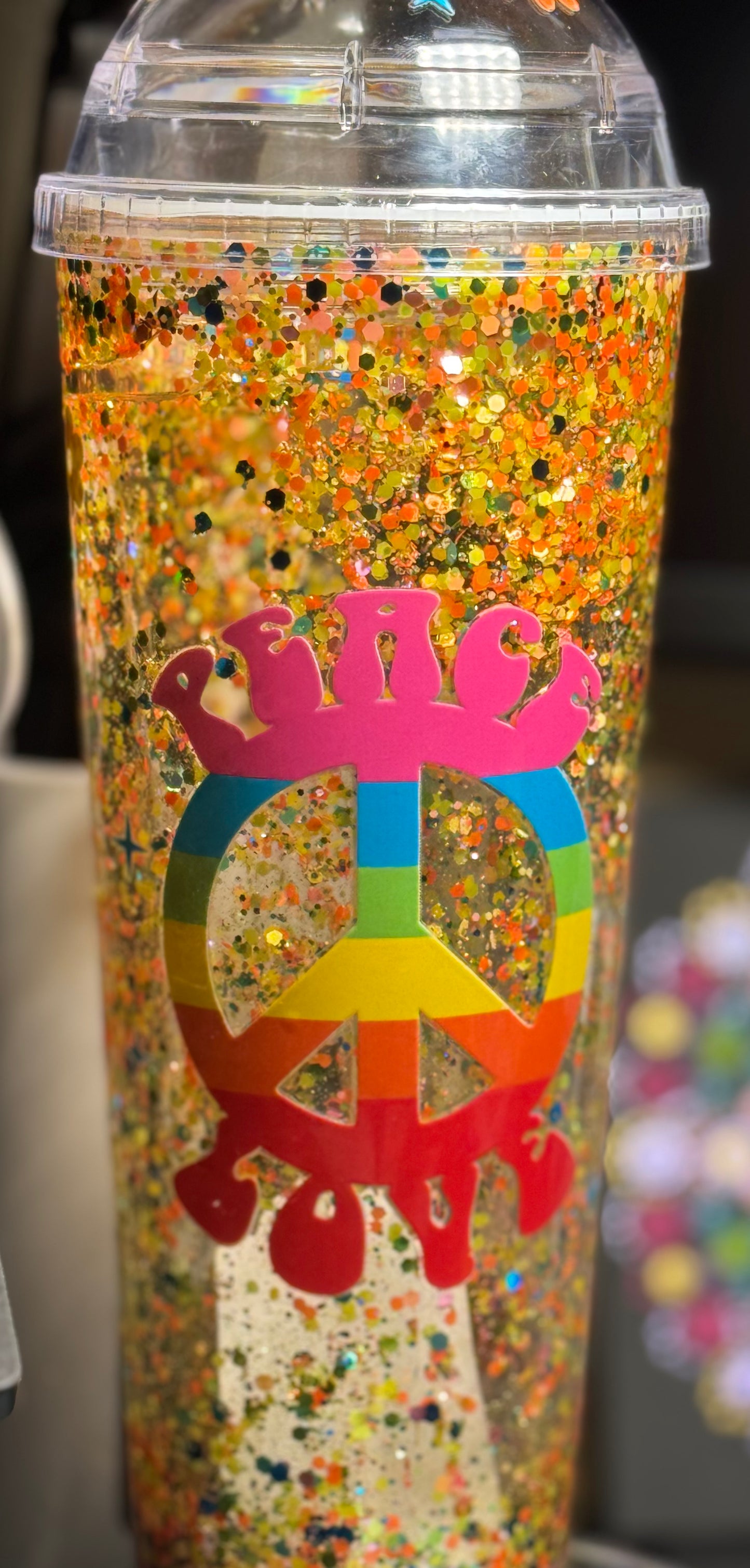 24 oz Acrylic Snow Globe Tumbler