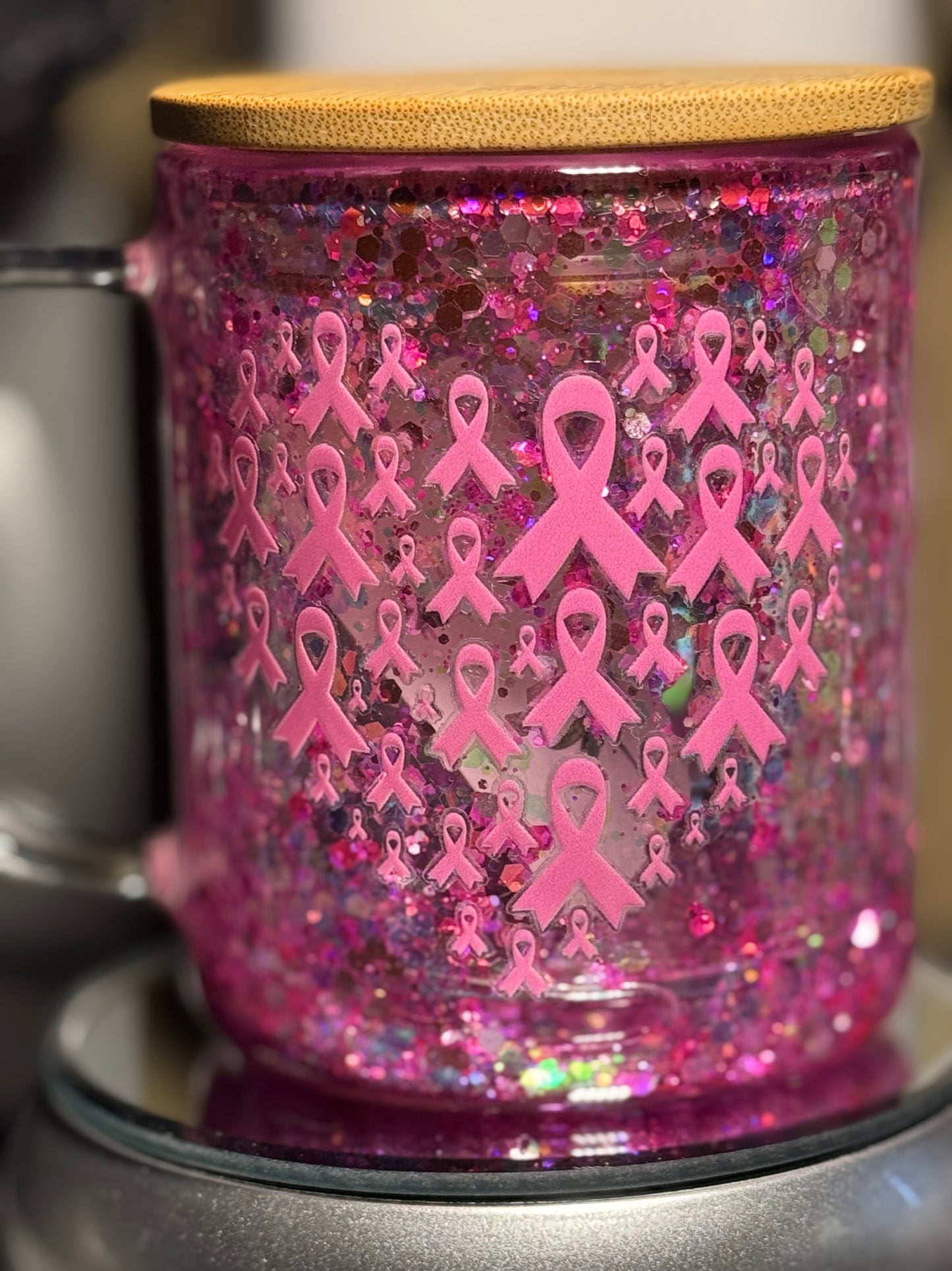 9oz Snow Globe Glass Mug