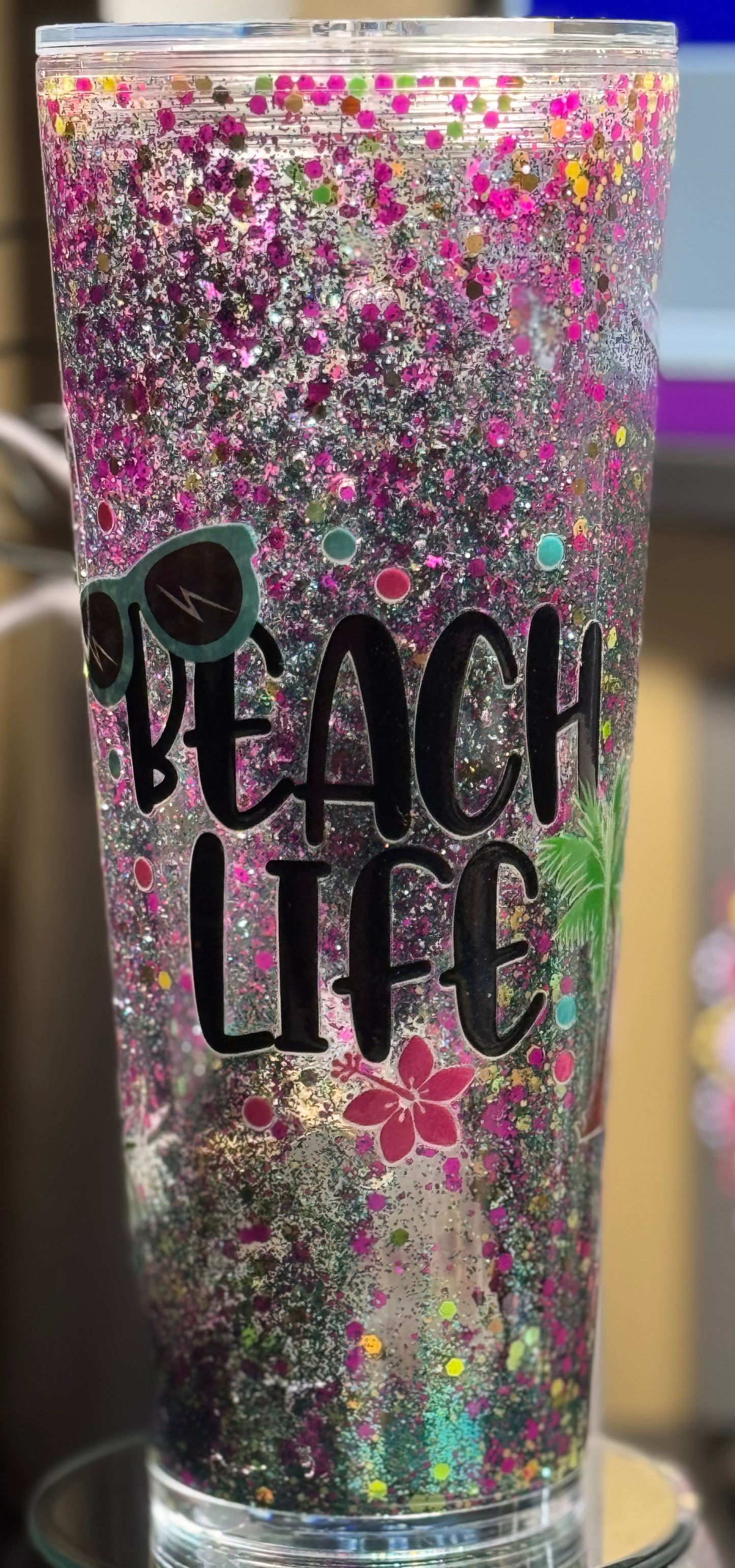 24 oz Acrylic Snow Globe Tumbler