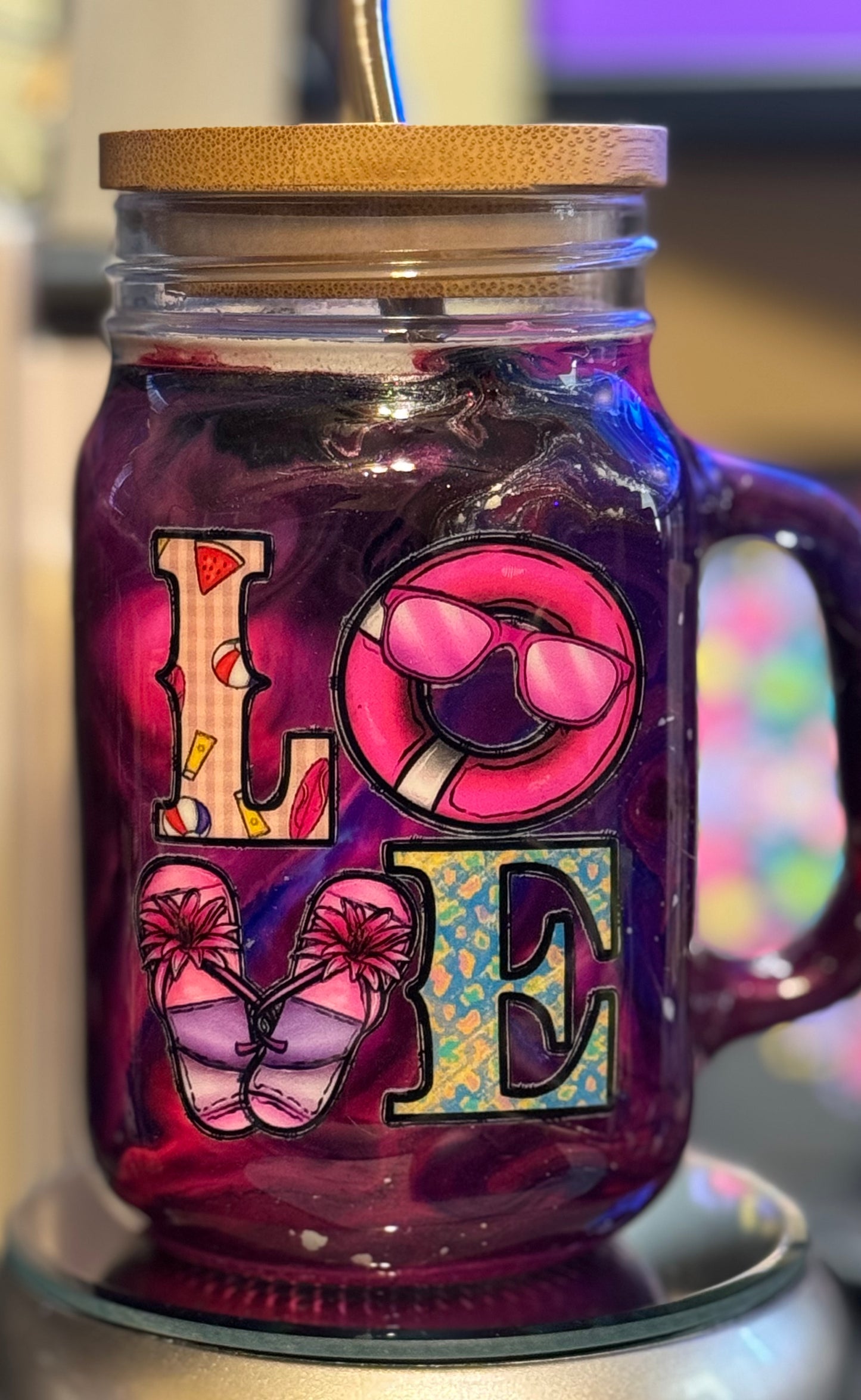 12 oz Glass Jar with bamboo lid
