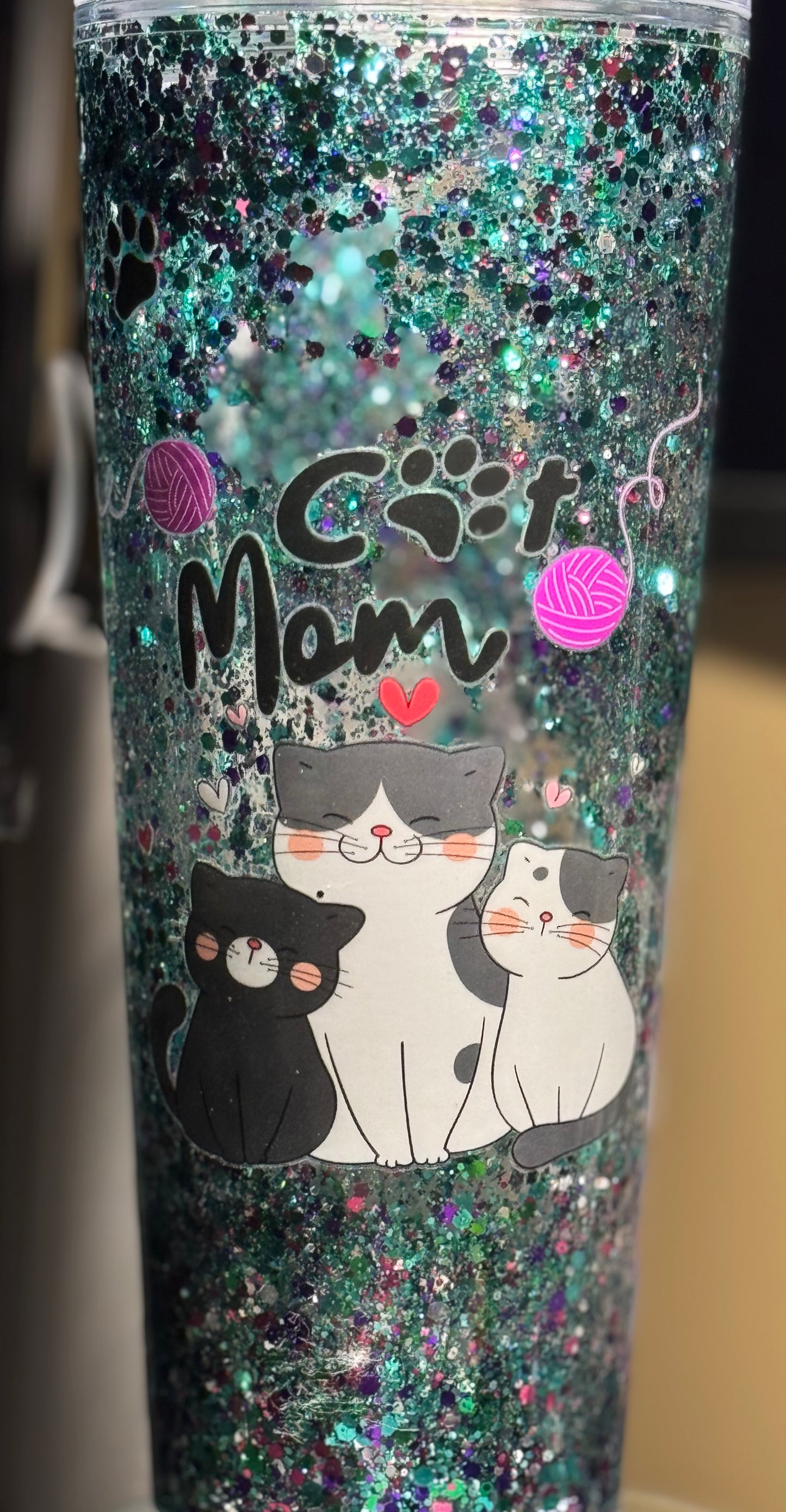24 oz Acrylic Snow Globe Tumbler
