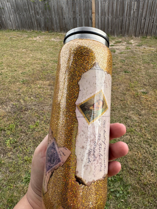 14 oz Vintage Glitter Can Style Tumbler