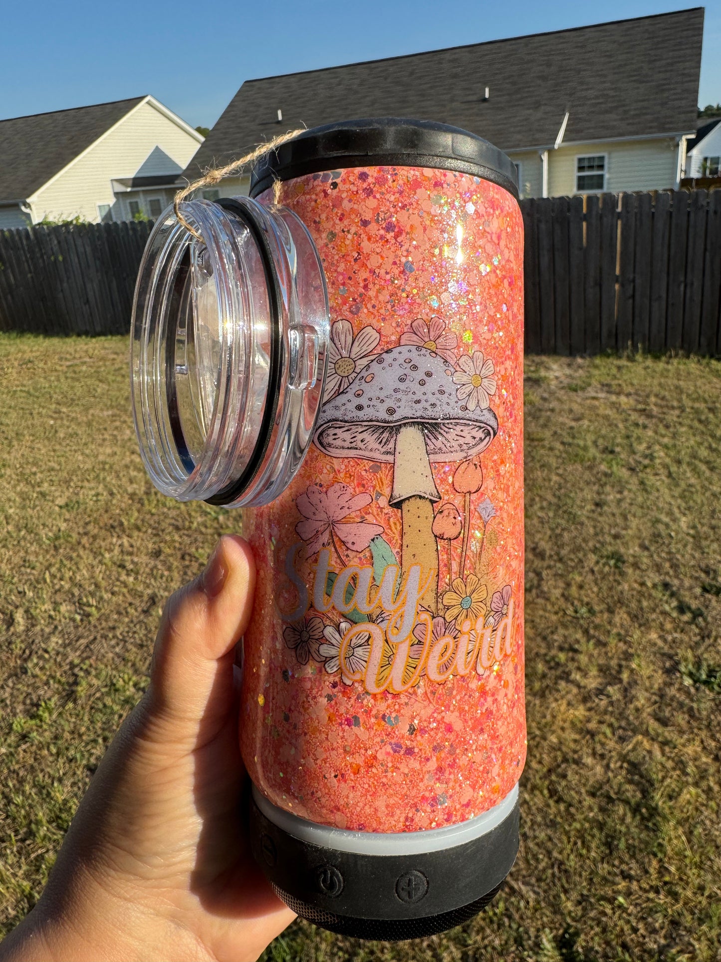 4 in 1 glow in the dark can cooler speaker tumbler