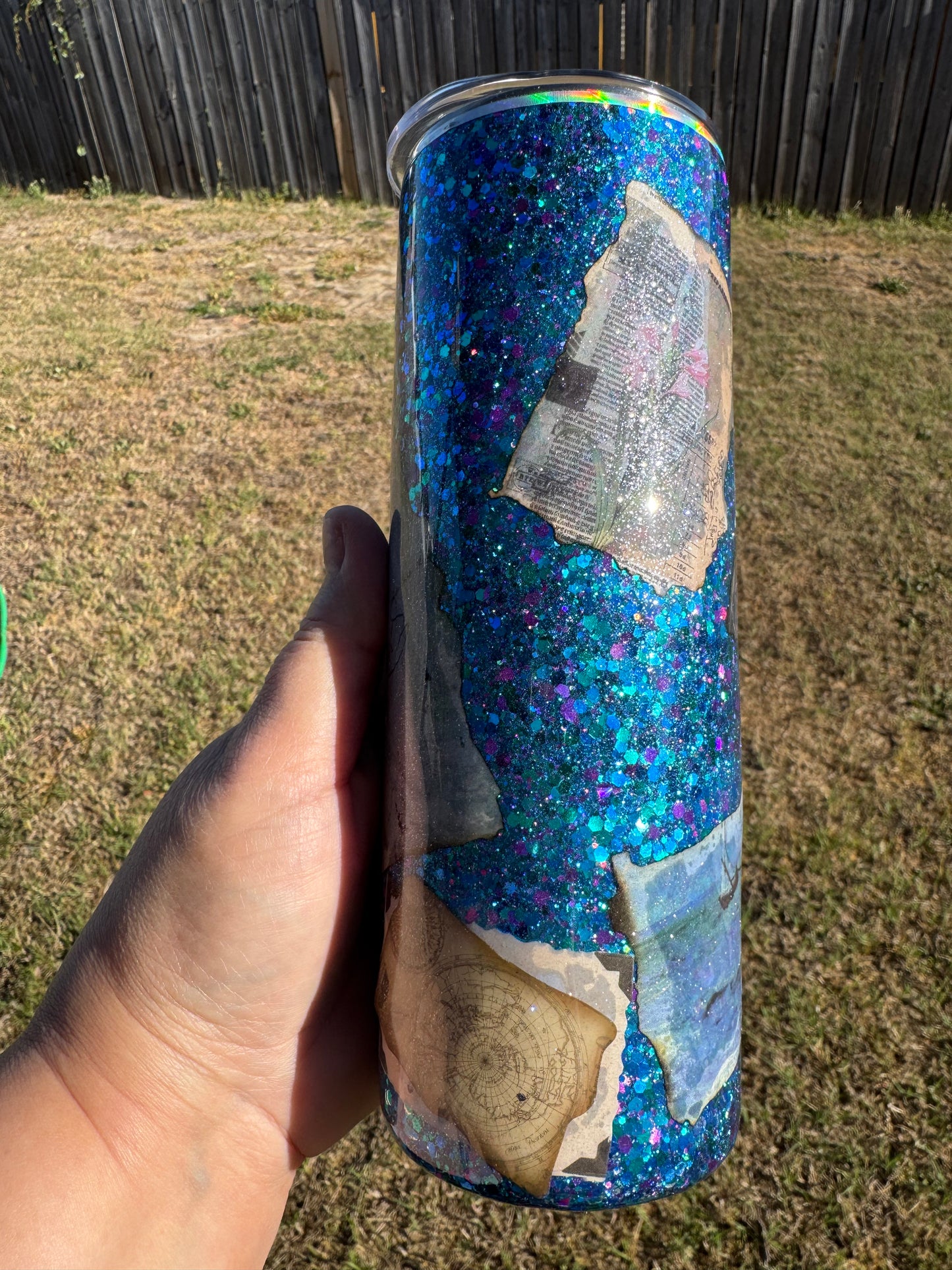 20 oz Vintage Galaxy Glitter Tumbler