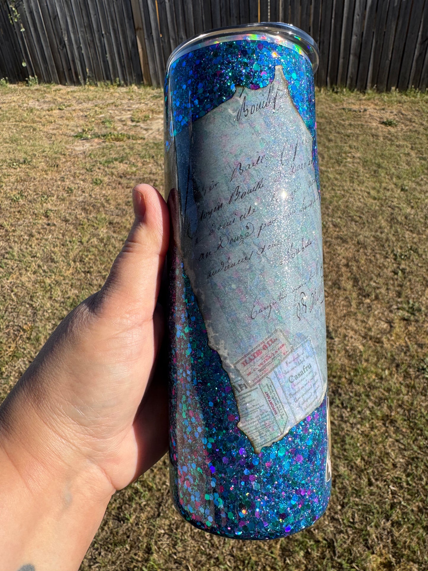 20 oz Vintage Galaxy Glitter Tumbler