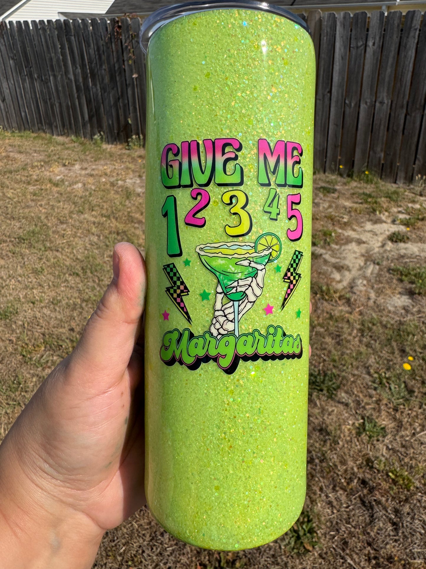 20 oz Glow in The Dark Glitter Tumbler