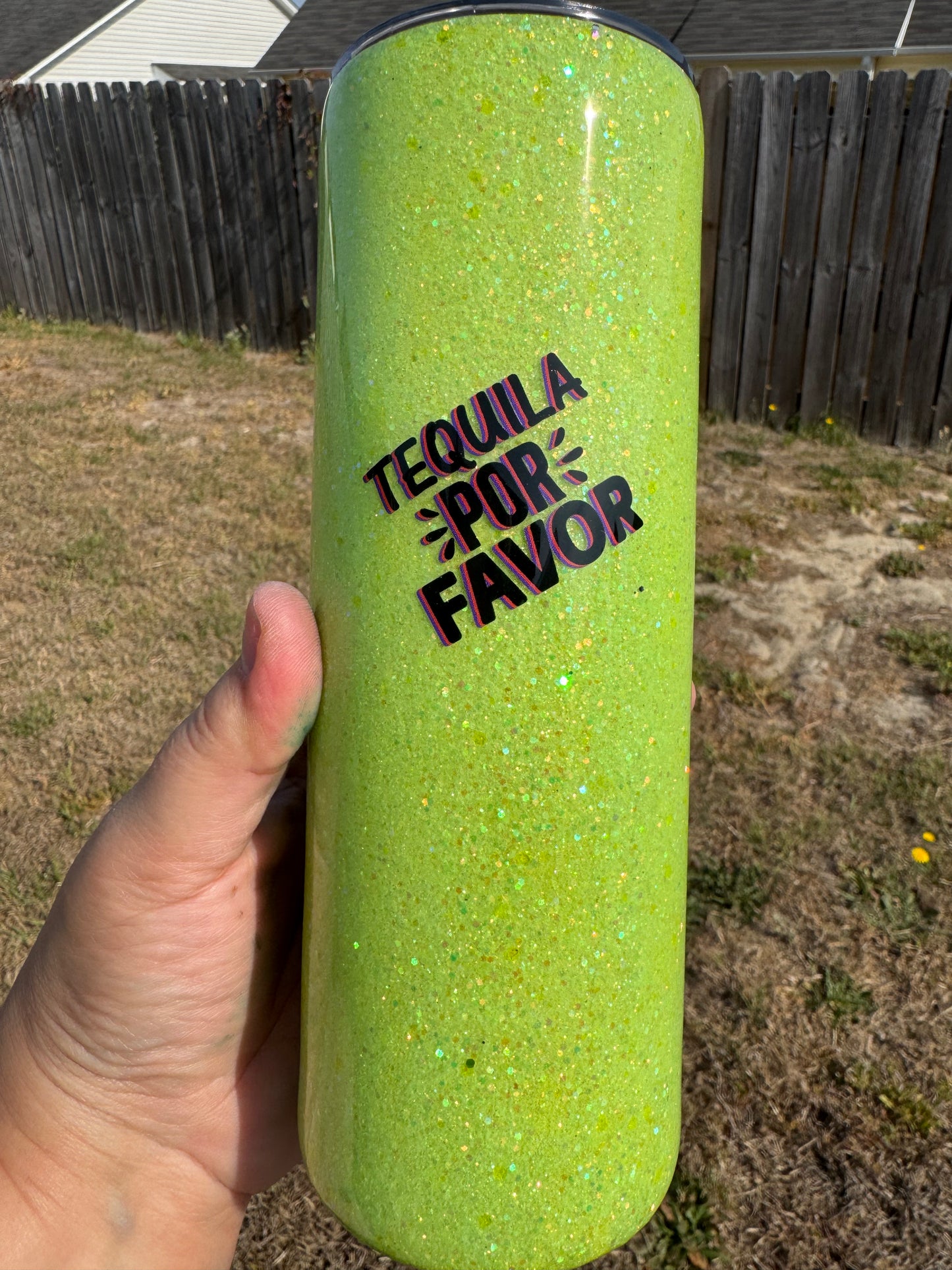 20 oz Glow in The Dark Glitter Tumbler