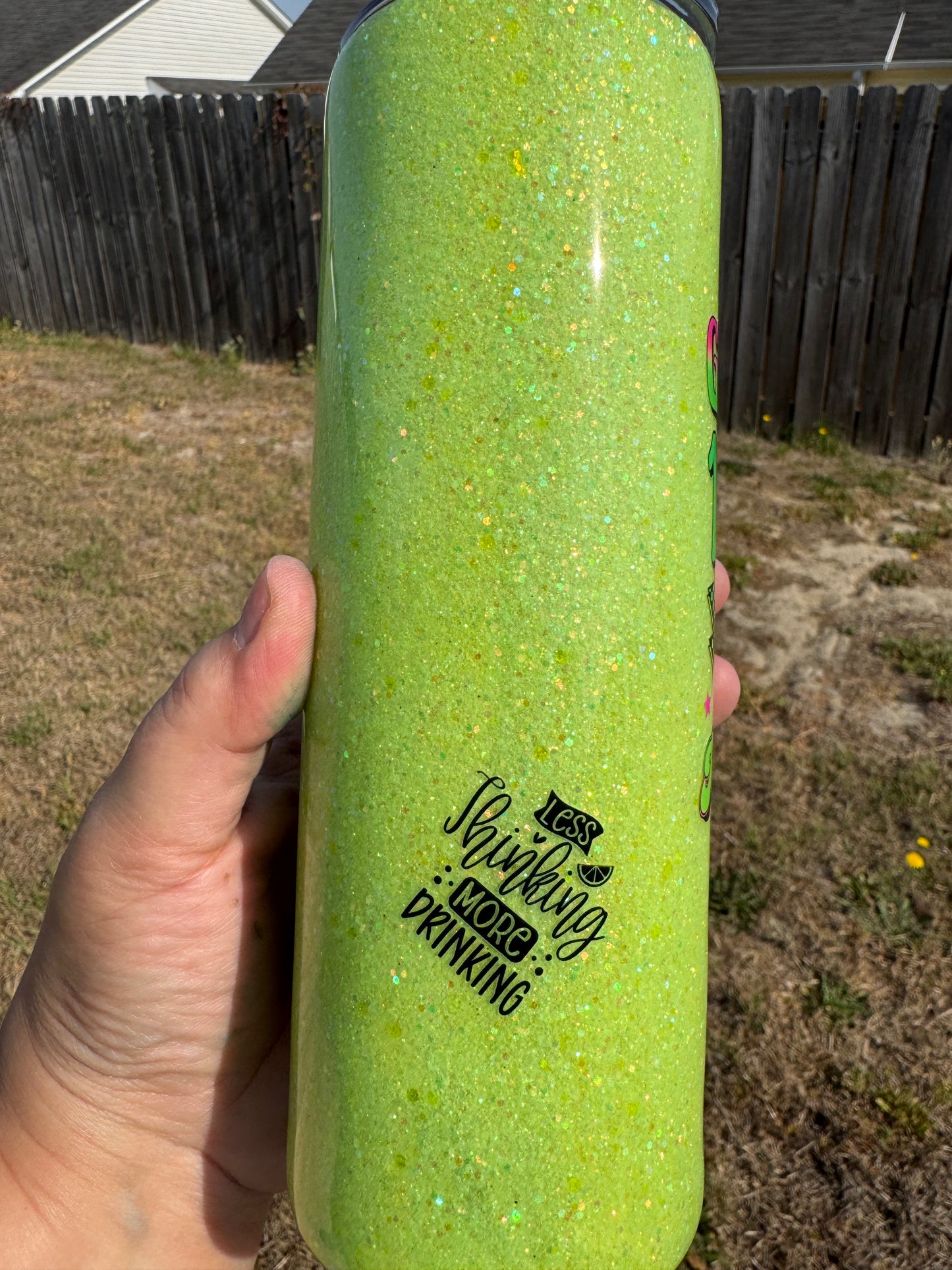 20 oz Glow in The Dark Glitter Tumbler