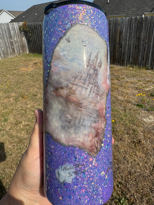 30 oz Glow in the Dark Vintage Glitter tumbler