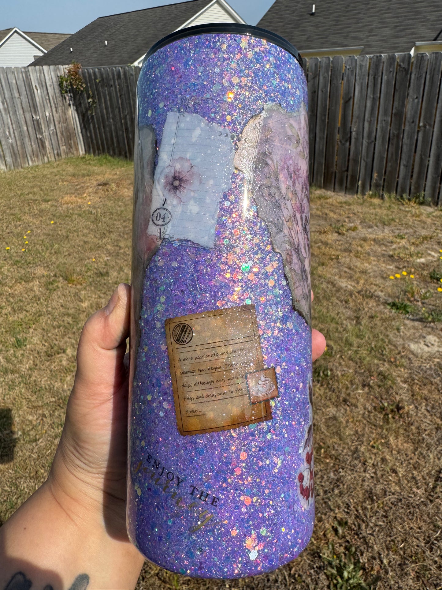 30 oz Glow in the Dark Vintage Glitter tumbler