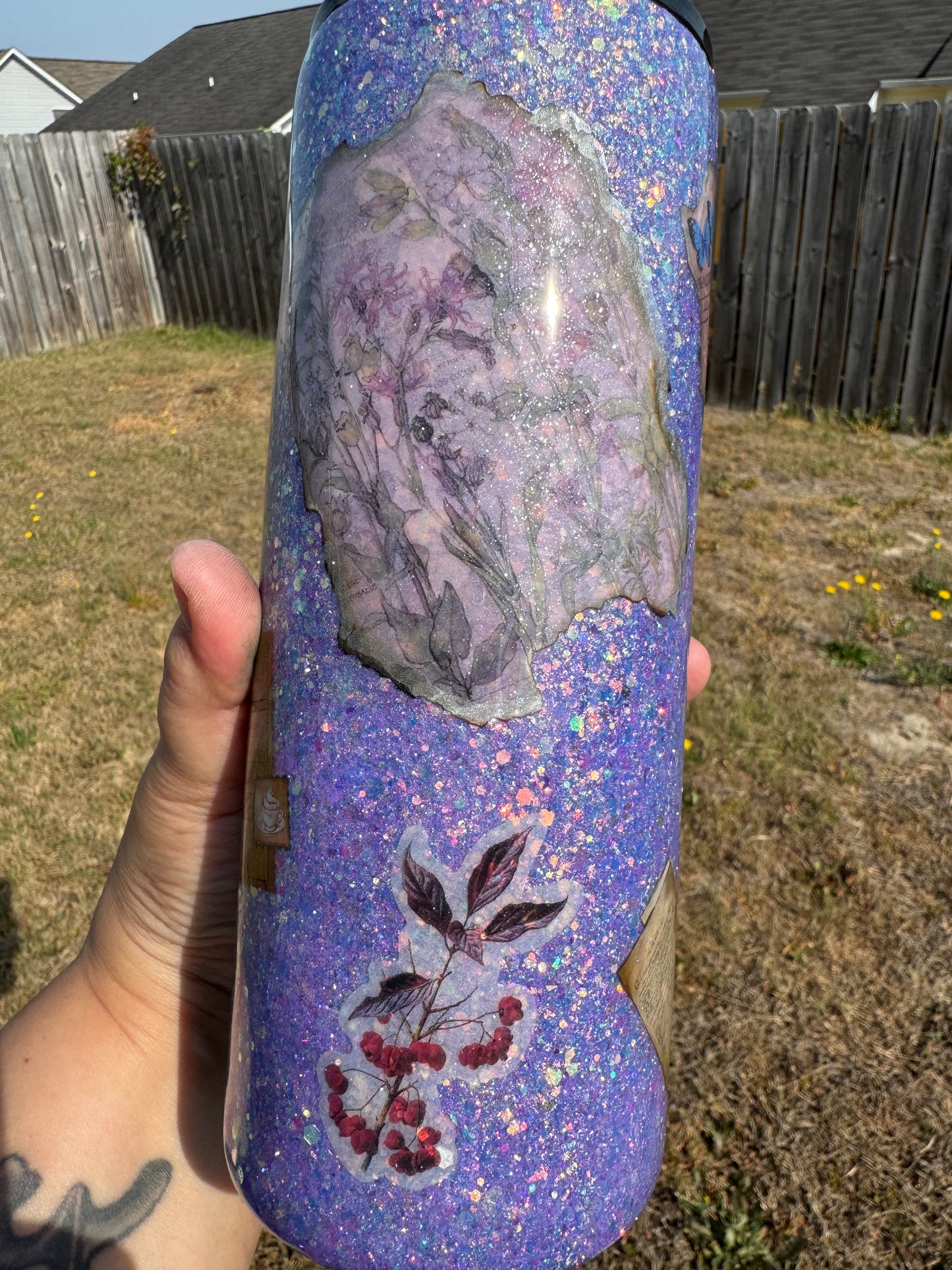 30 oz Glow in the Dark Vintage Glitter tumbler