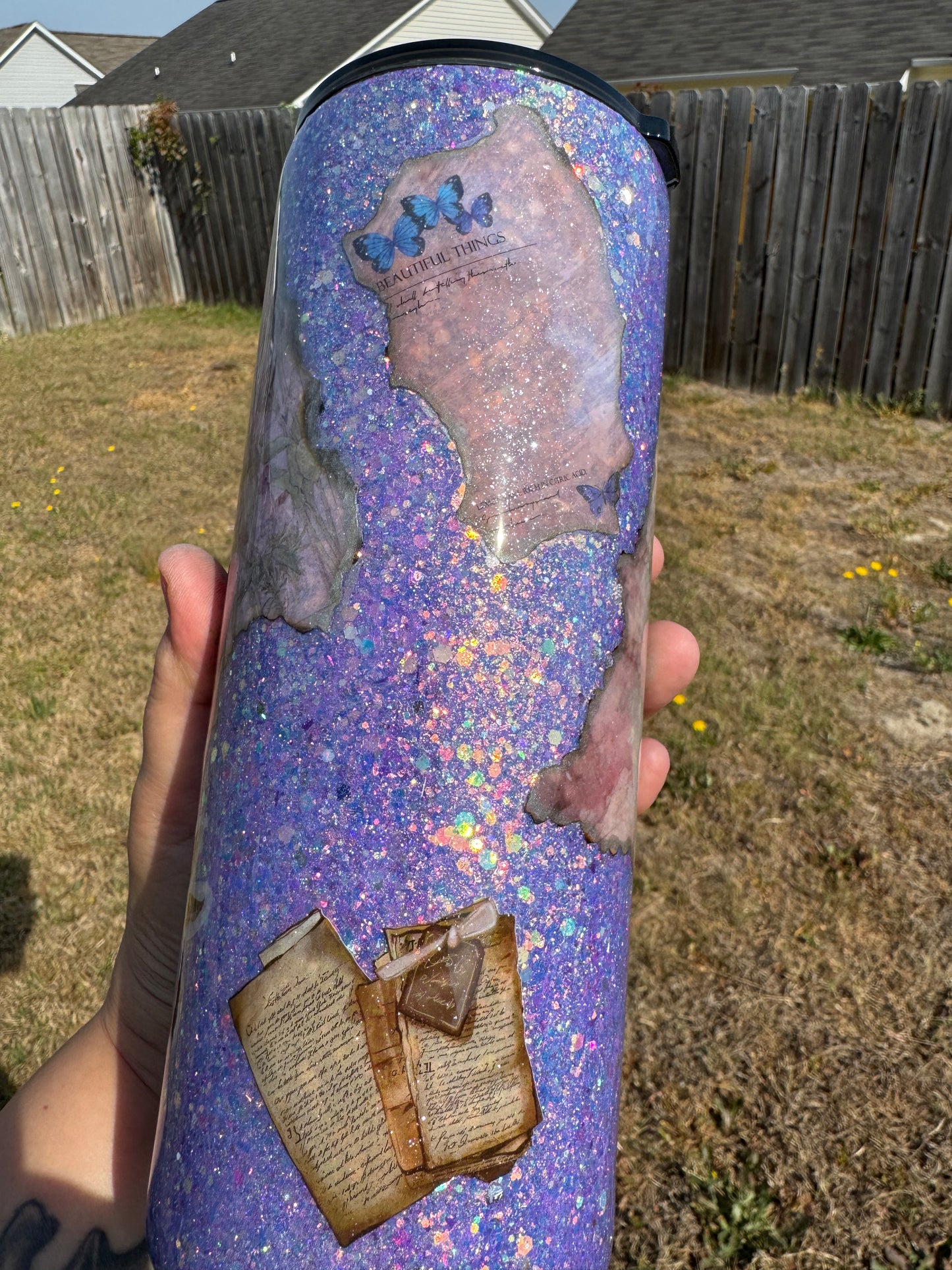 30 oz Glow in the Dark Vintage Glitter tumbler