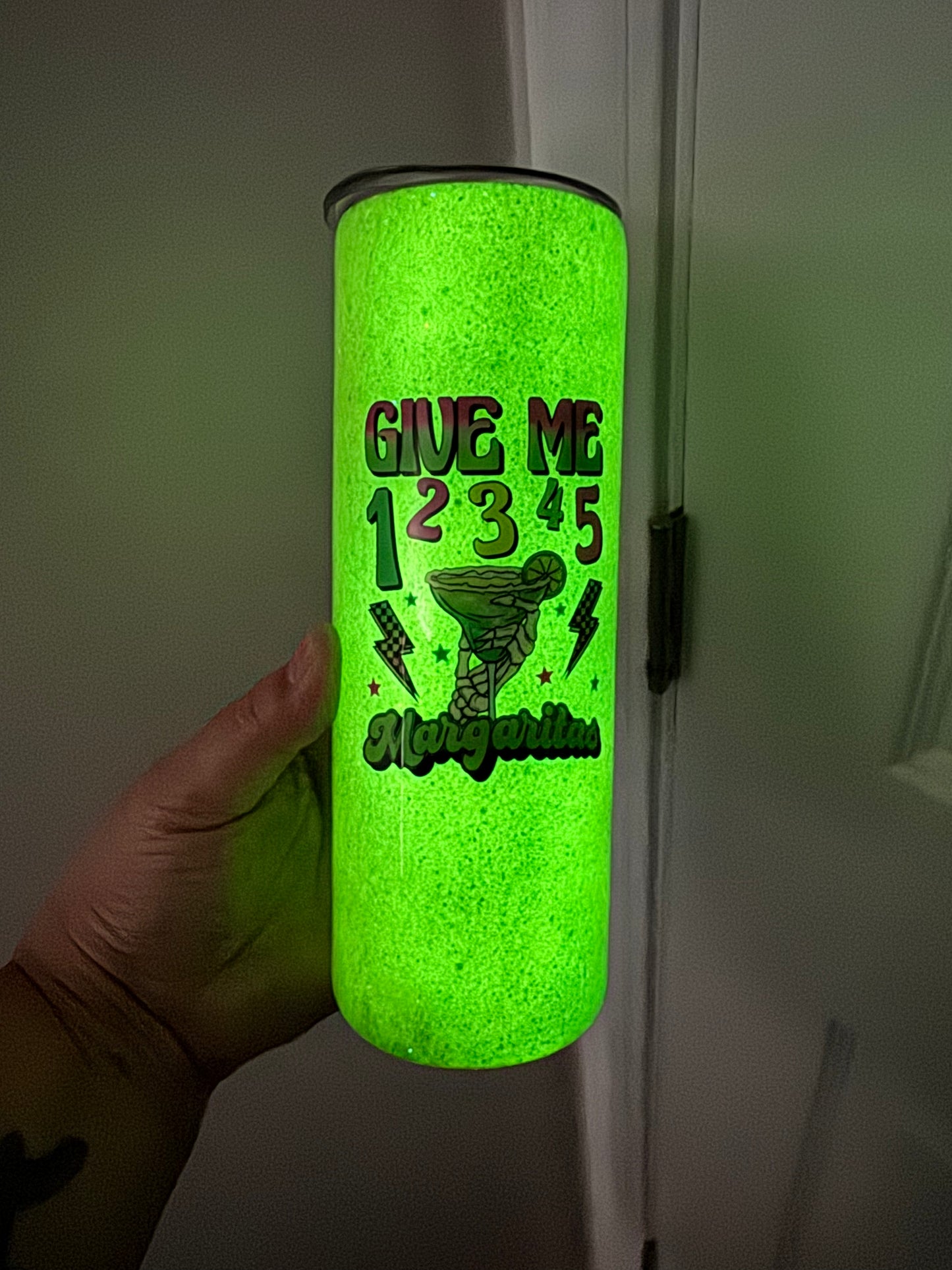 20 oz Glow in The Dark Glitter Tumbler