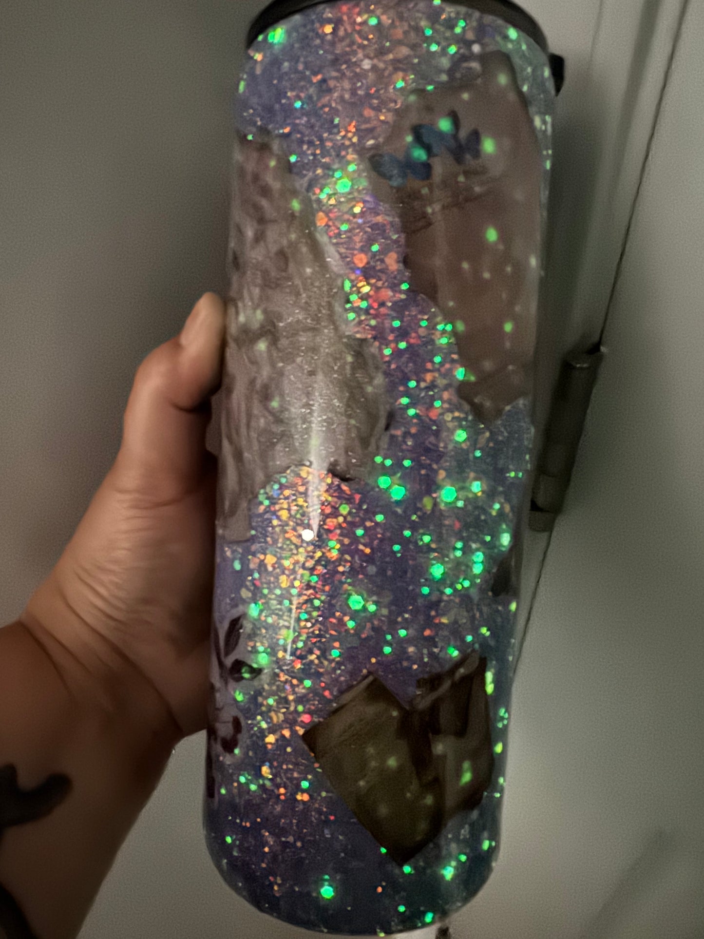 30 oz Glow in the Dark Vintage Glitter tumbler