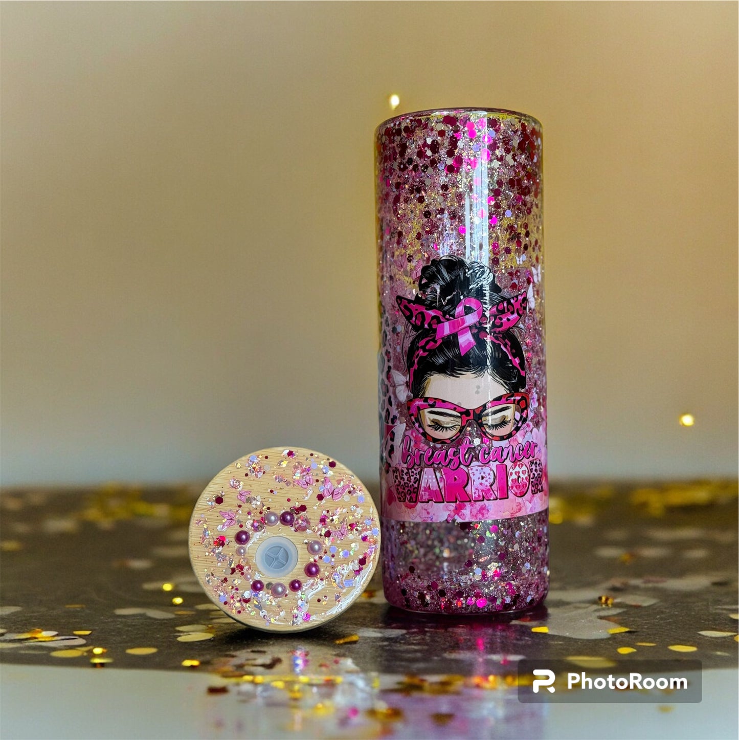 20oz Snowglobe Glitter Glass Cups