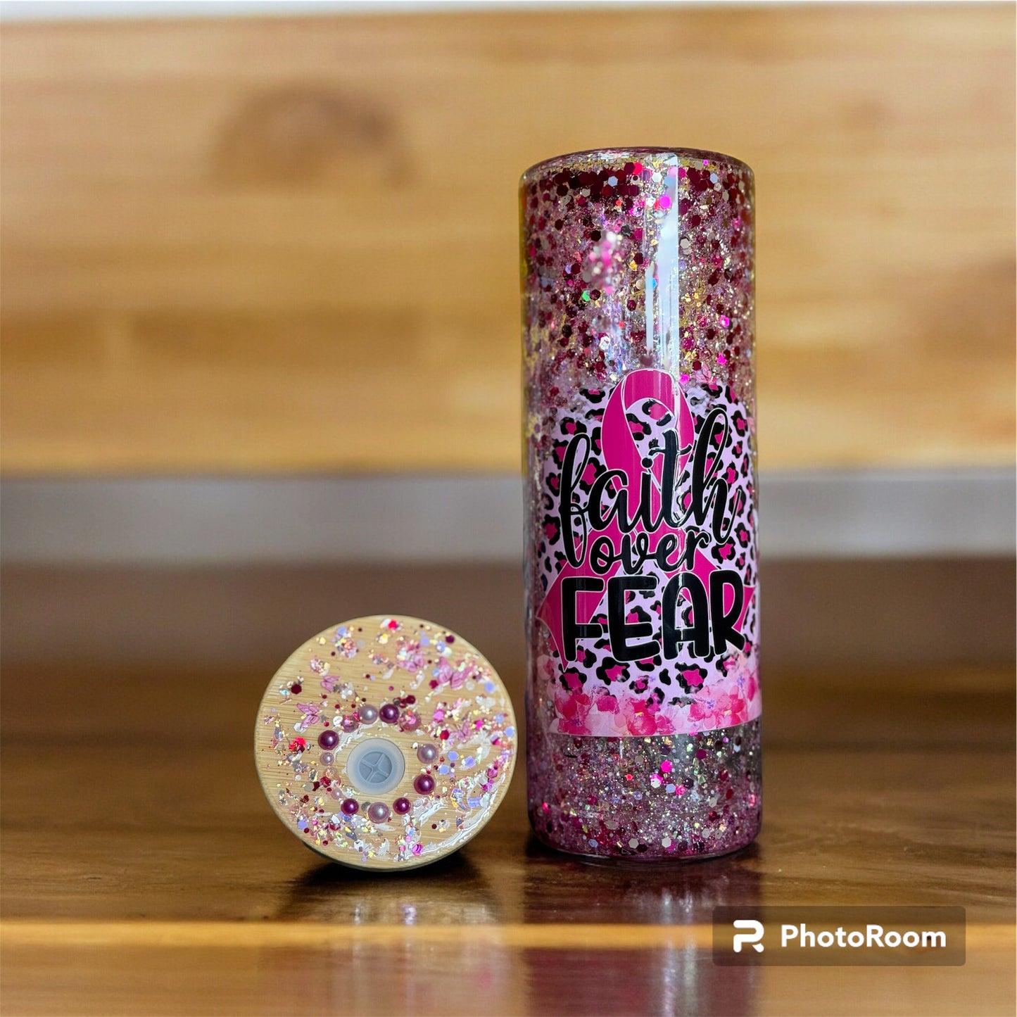 20oz Snowglobe Glitter Glass Cups