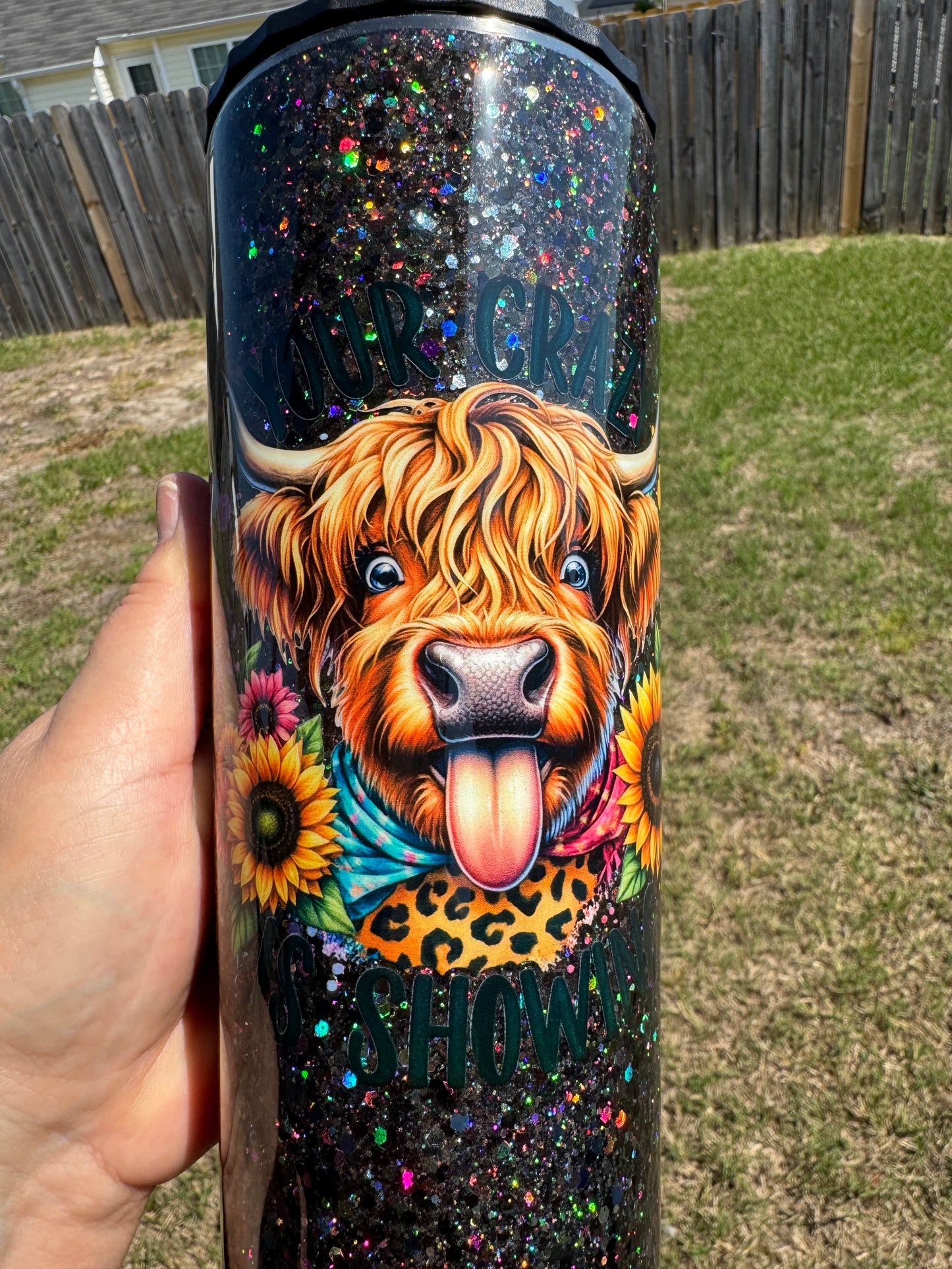 Highland cow 30 oz glitter tumbler