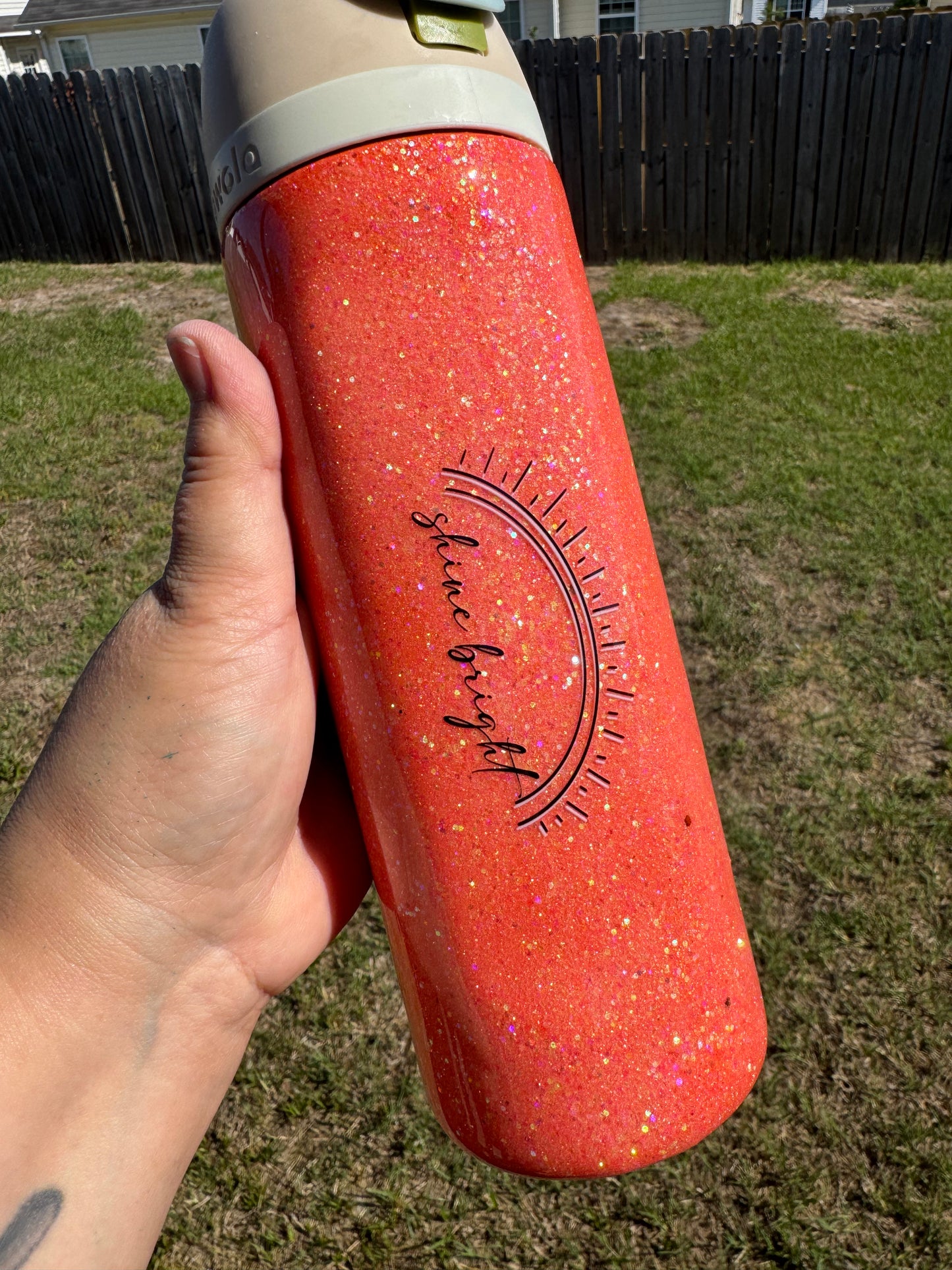 Glow in the Dark Tie Dye Owala Glitter Base 24 oz tumbler