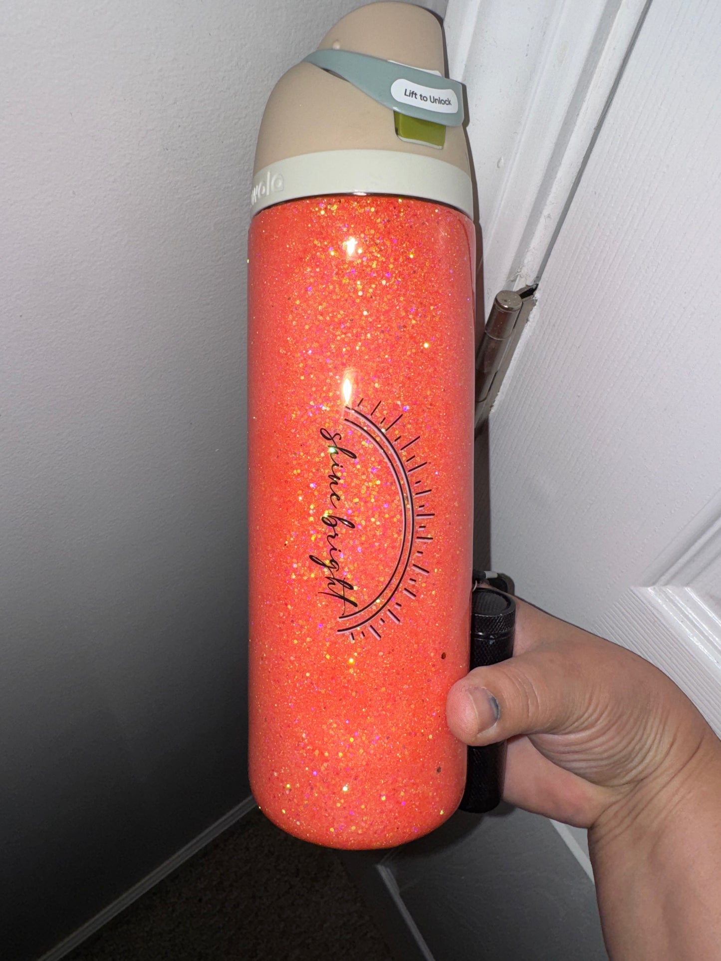 Glow in the Dark Tie Dye Owala Glitter Base 24 oz tumbler
