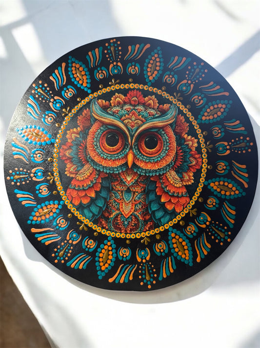 14 inches wood hand painted wall plaque