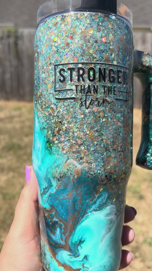 30 oz stainless steel tumbler with handle